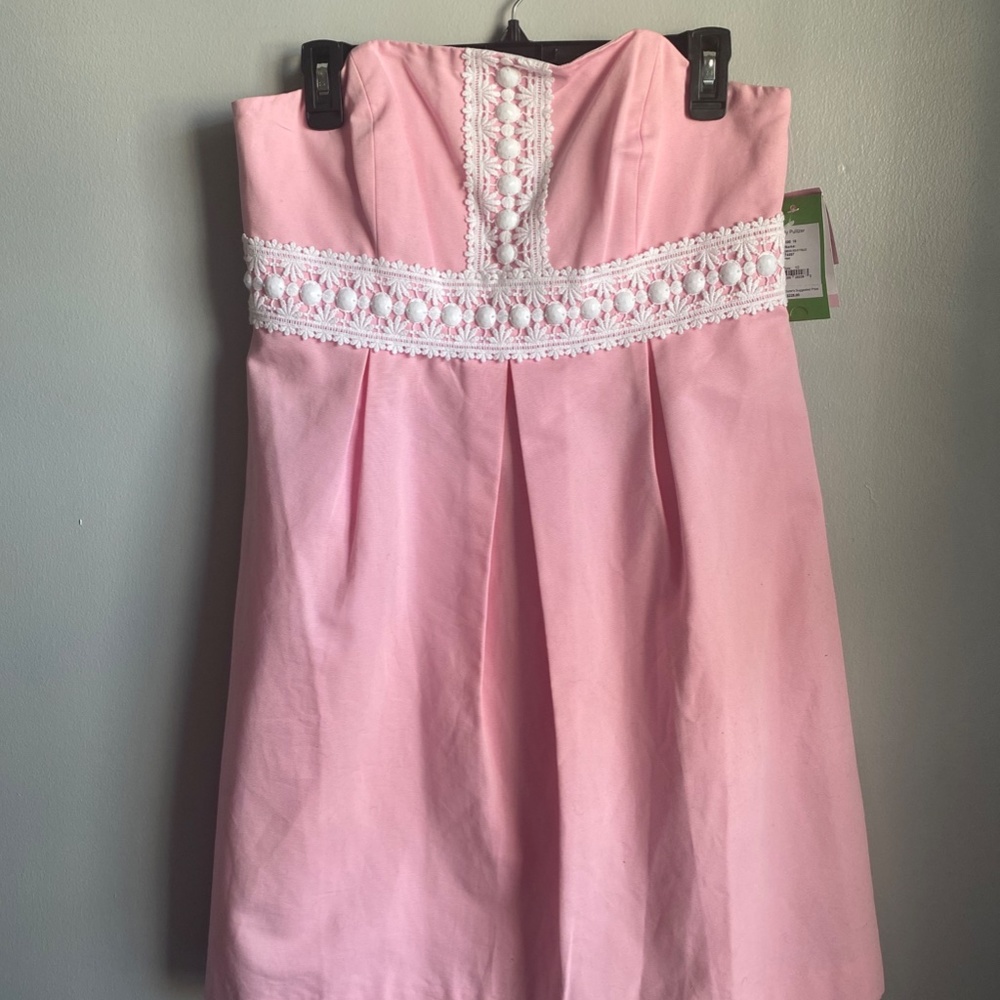 NWT strapless pink and white Lilly Pulitzer Dress